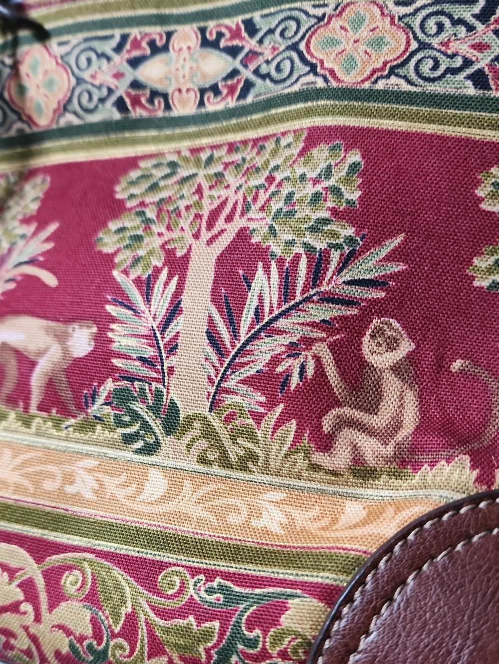 VTG Relic by Fossil Tapestry Monkey Jungle Print Handbag Crossbody Tote - Picture 4 of 13